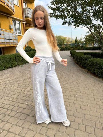 Утелпенні штани KristyStyle пд12320 сірі, букви 2200000415486 фото