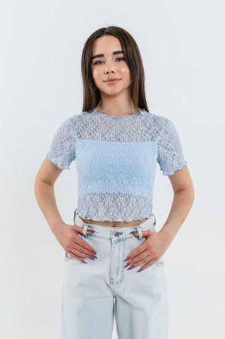 Укорочена блуза Suzie пд12014 блакитний 2200000401663 фото