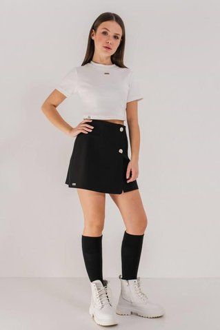 Спідниця-шорти Suzie пд11260 чорна, чорні ґудзики 2200000371027 фото
