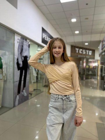 Трикотажна блуза MariAnna д11098 бежева 2200000360472 фото
