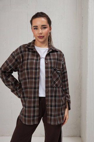 Картата сорочка KristyStyle пд11751 коричнева 2200000388940 фото