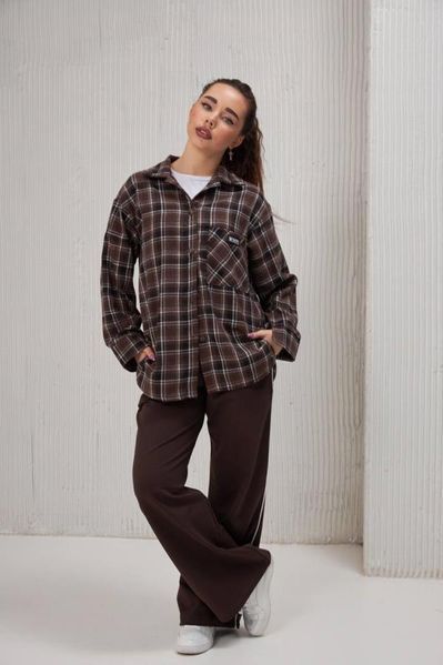 Картата сорочка KristyStyle пд11751 коричнева 2200000388940 фото