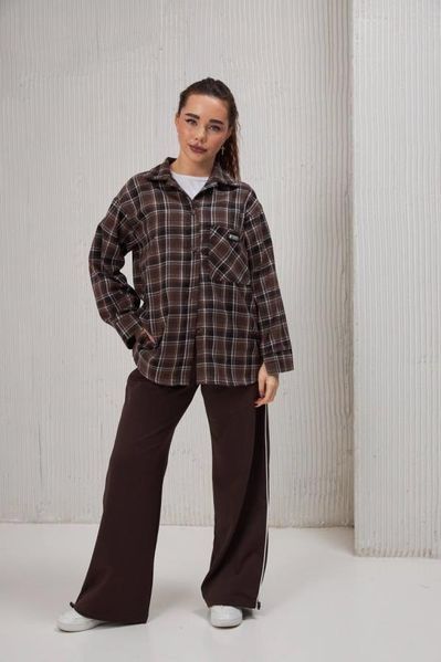 Картата сорочка KristyStyle пд11751 коричнева 2200000388940 фото