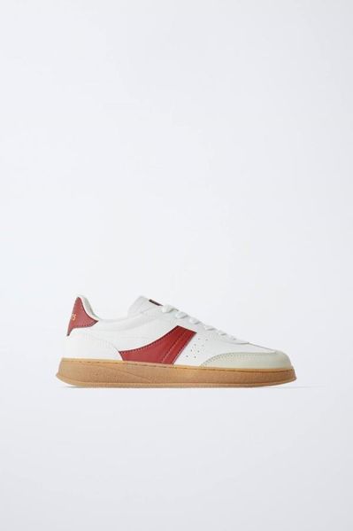 Кеди Zara пд11349 білі з червоним 2200000372178 фото