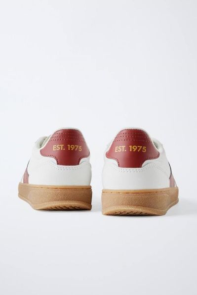 Кеди Zara пд11349 білі з червоним 2200000372178 фото